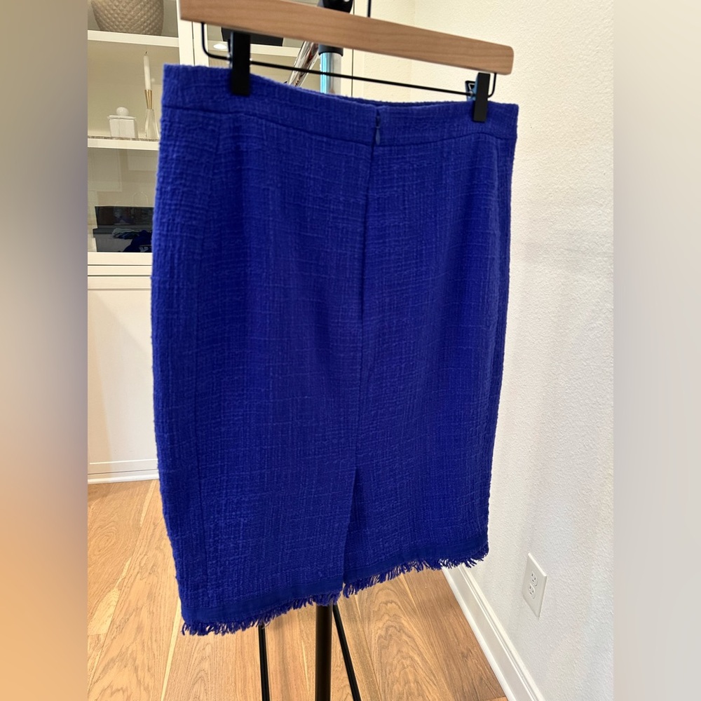 J. Crew Royal Blue Tweed Pencil Skirt - Picture 2 of 7